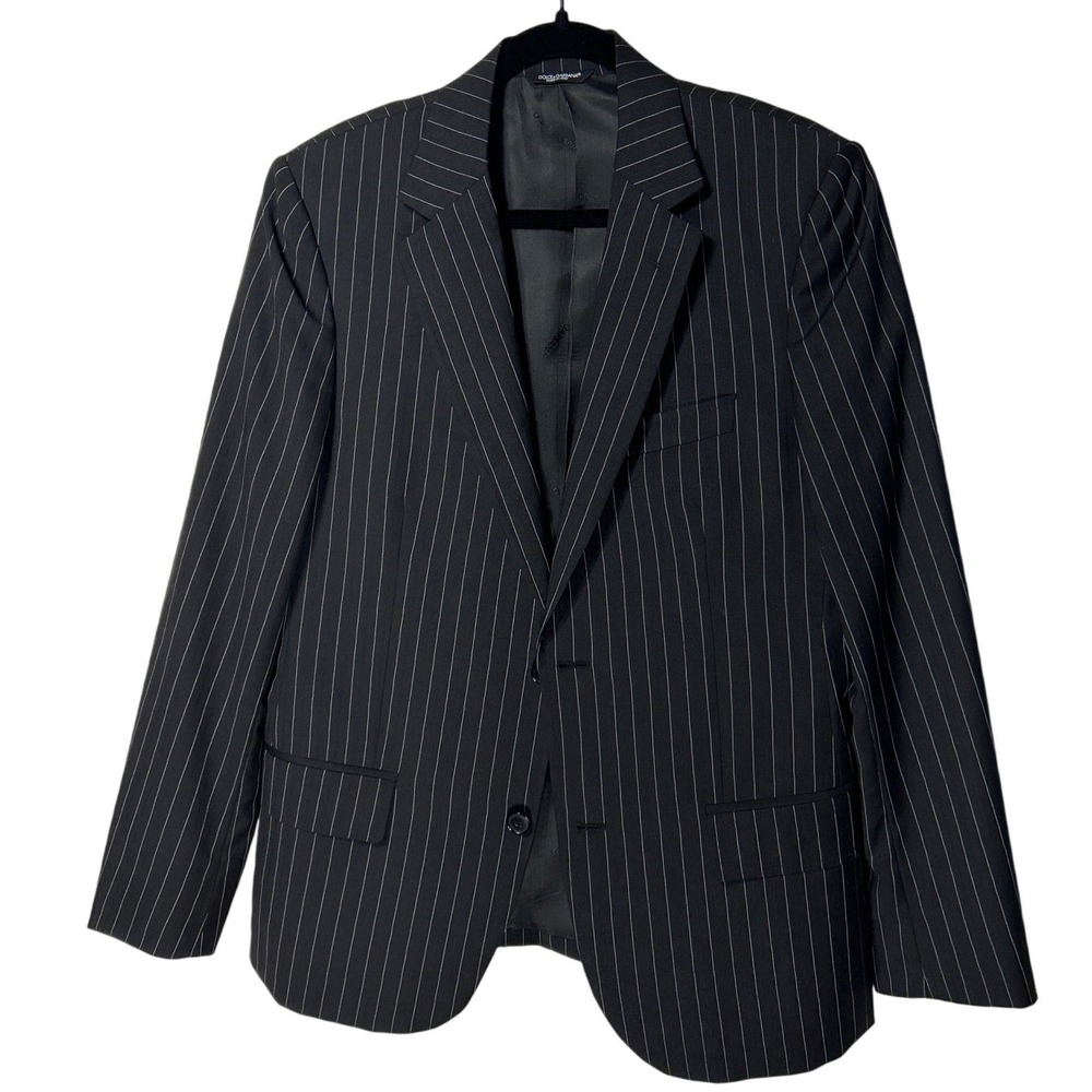 Dolce & Gabbana 100% Virgin Wool Two Button Blazer Black ITA Sz 48 / US Sz 38